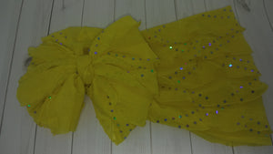 Yellow Sequin Ruffle Headband