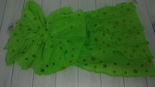 Neon Green Stars Ruffle Headband