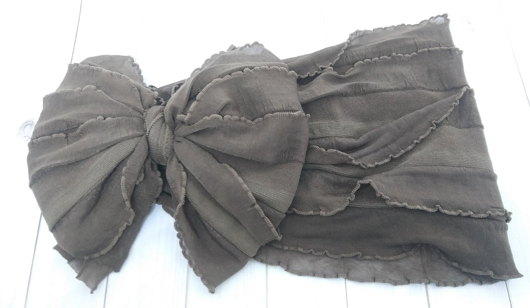 Mocha Ruffle Headband