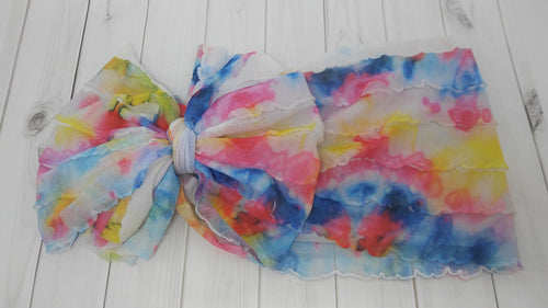 Tie Dye Ruffle Headband (colors will vary)