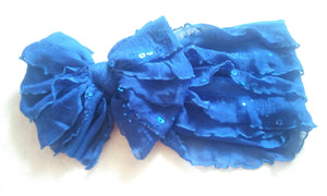 Royal Blue Sequin Ruffle Headband