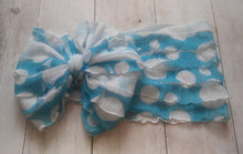 Blue Polka-Dots Ruffle Headband