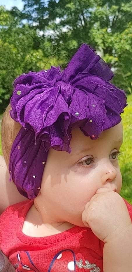 Purple Sequin Ruffle Headband