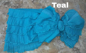 Teal Ruffle Headband