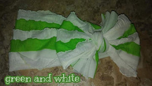 Green/White Ruffle Headband