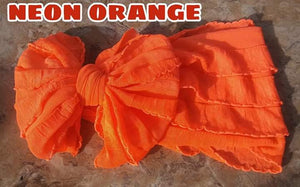 Neon Orange Ruffle Headband