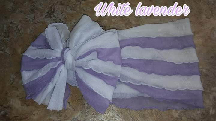 Lavender/White Ruffle Headband