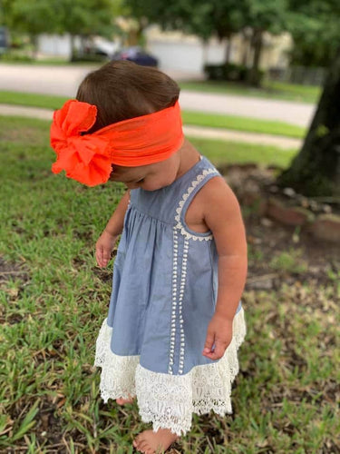 Neon Orange Ruffle Headband