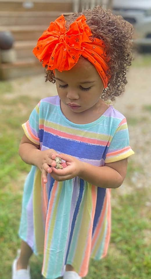 Neon Orange Stars Ruffle Headband