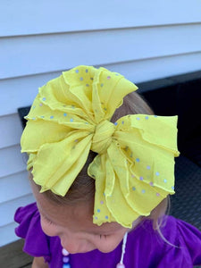 Yellow Sequin Ruffle Headband