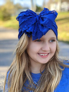 Royal Blue Sequin Ruffle Headband