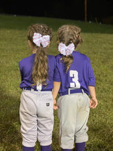 Baseball Stitches Ruffle Bows/Piggies