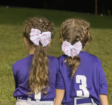 Baseball Stitches Ruffle Bows/Piggies