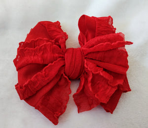 Firecracker/Christmas Red Ruffle Bows/Piggies