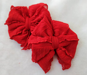 Firecracker/Christmas Red Ruffle Bows/Piggies