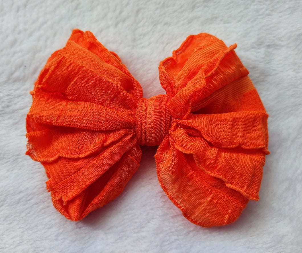 Orange Ruffle Bow/Piggies