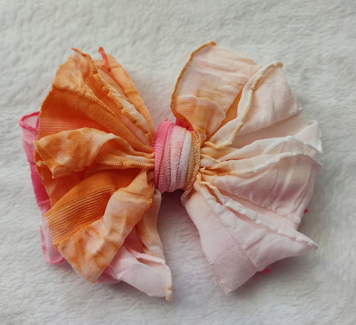 Sherbet Tie Dye Ruffle Bow/Piggies (colors will vary)