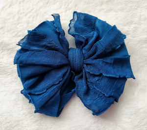 Dark Teal Ruffle Bows/Piggies