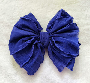 Plum Ruffle Bow/Piggies