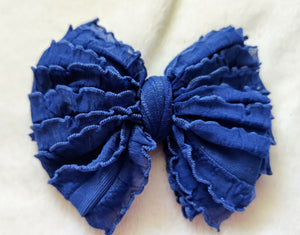 Royal Blue Mini Ruffle Bows/Piggies