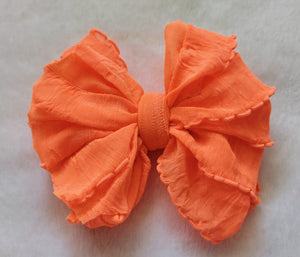 Neon Orange ruffle Bows/Piggies