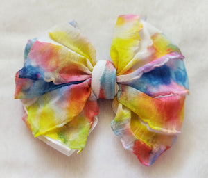 Tie Dye Ruffle Bows/Piggies