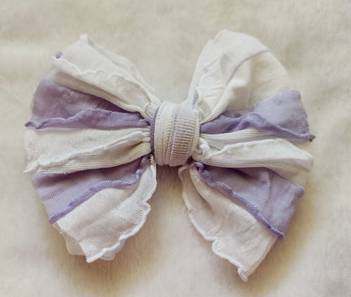 Lavender/White Ruffle Bows/Piggies