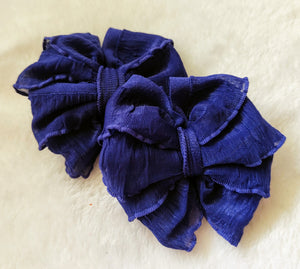 Plum Ruffle Bow/Piggies