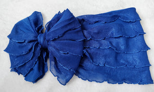 Blue Shimmer Ruffle Headband