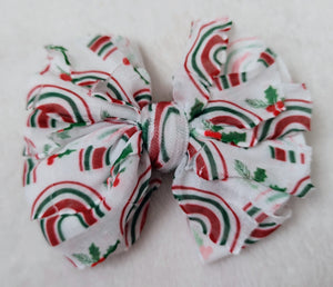 Christmas Rainbow Ruffle Bows/Piggies