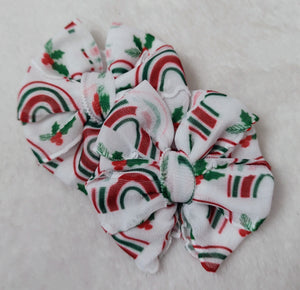 Christmas Rainbow Ruffle Bows/Piggies