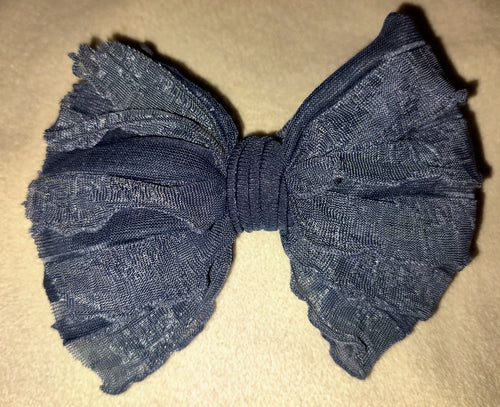 Denim Blue Ruffle Bows/Piggies